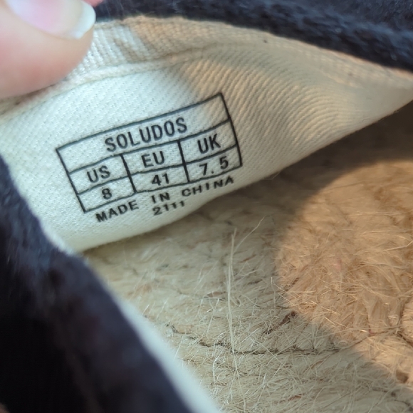 Soludos Black Espadrille Flats size 8 - Picture 7 of 10